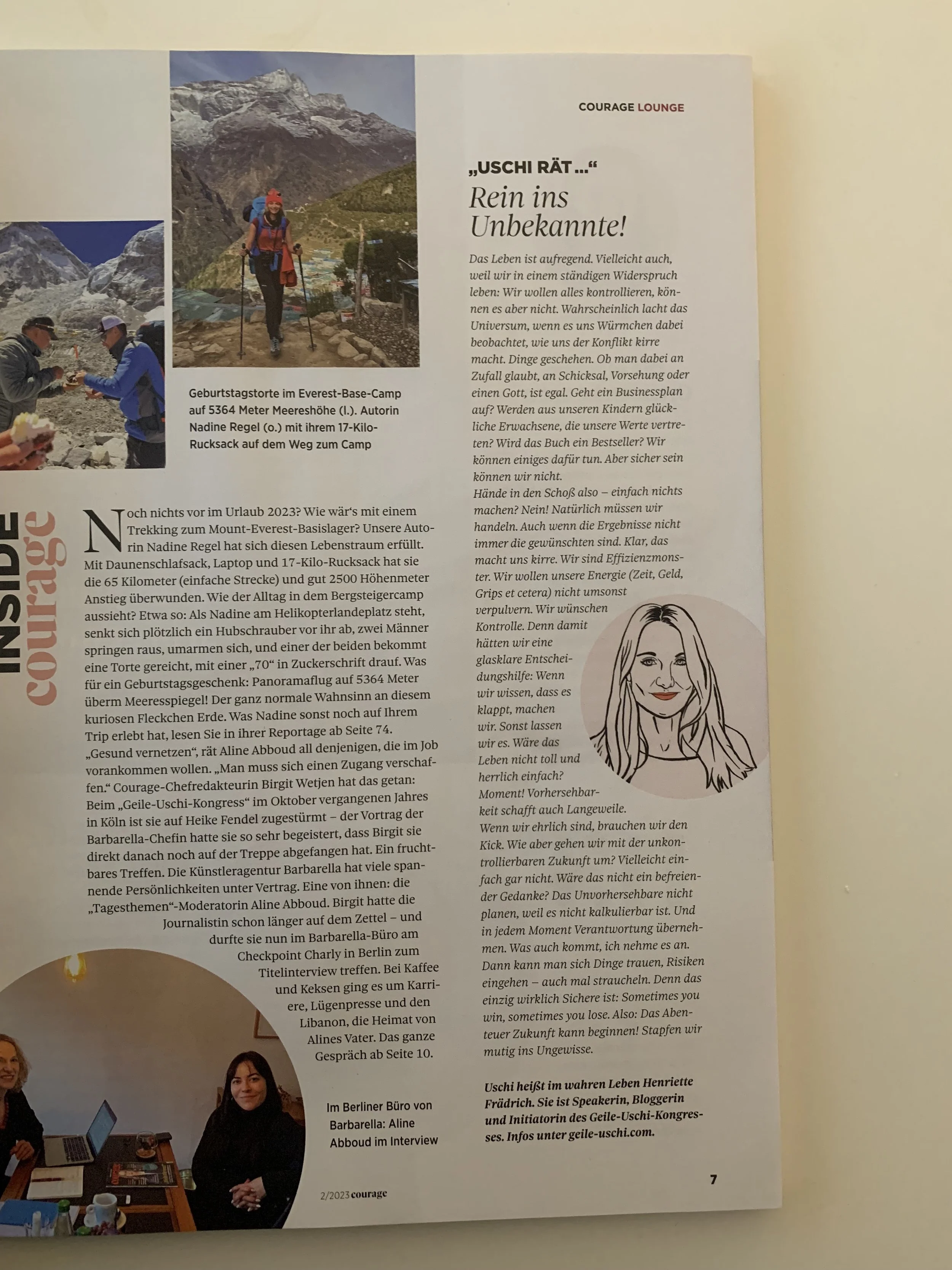 COURAGE-Ausgabe mit Uschi-Kolumne N°10 · Impression 04