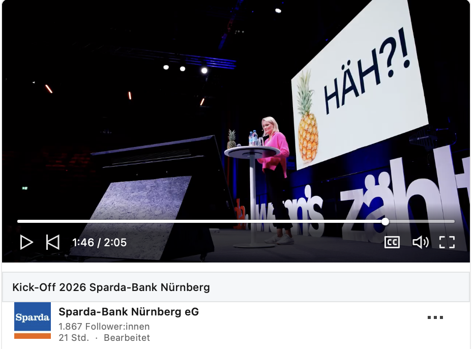 Keynote „da, wenn's zählt.“ · Kick-off Sparda-Bank Nürnberg