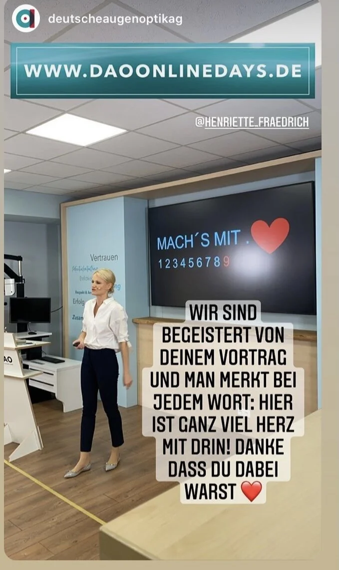 Henriette Frädrich Speakerin · DAO-Online-Days · Online-Kongress Deutsche Augenoptik AG · Impression 02