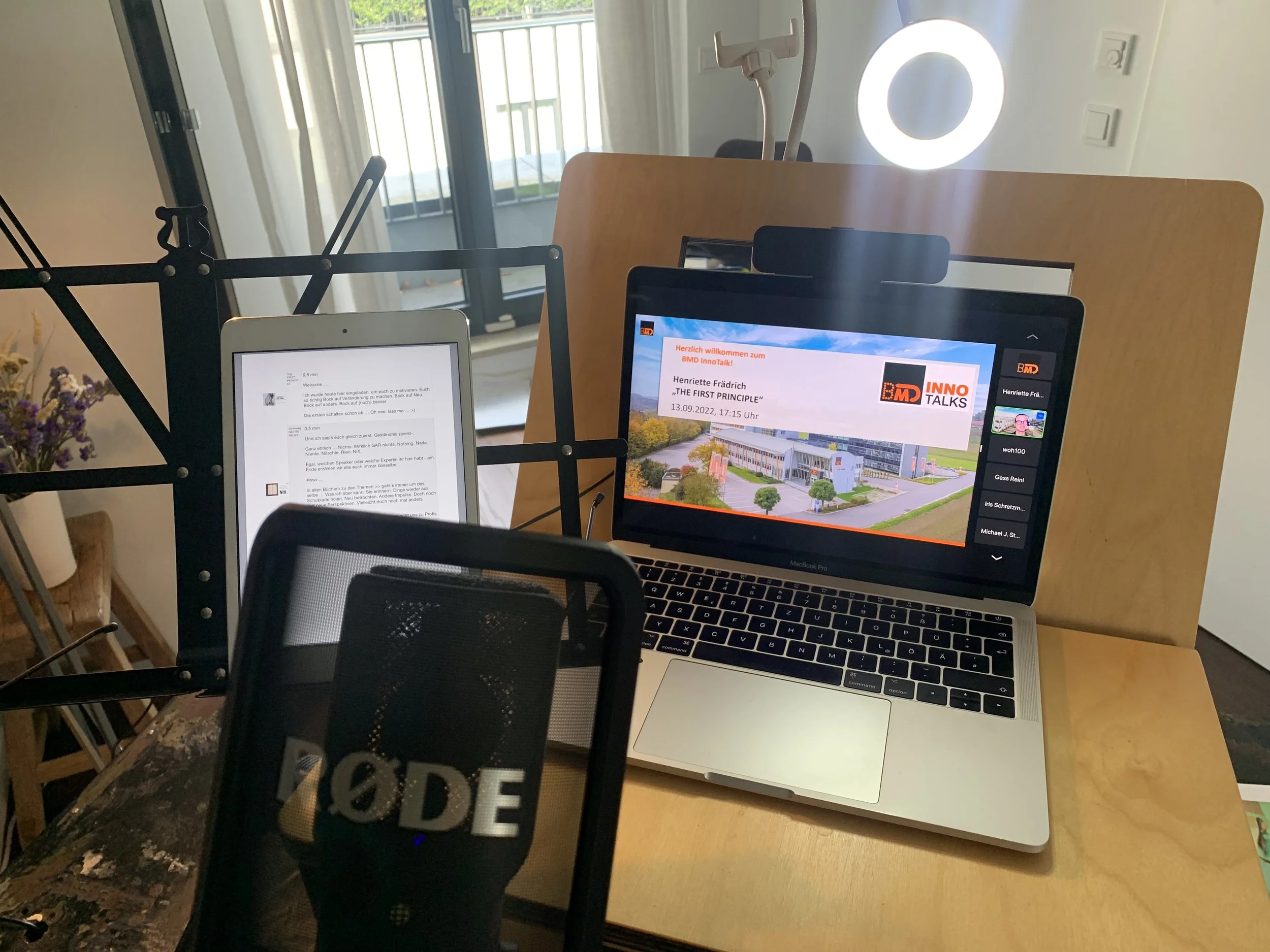 BMD Inno-Talk · Online-Vortrag First Principle Thinking · Impression 02