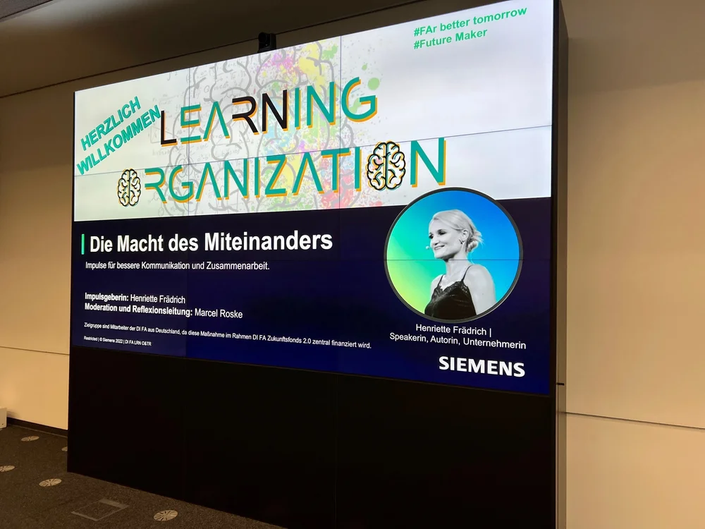 Henriette Hochstein-Frädrich als Impulsgeberin bei Siemens »Die Macht des Miteinanders« – Learning Organization und Zusammenarbeit