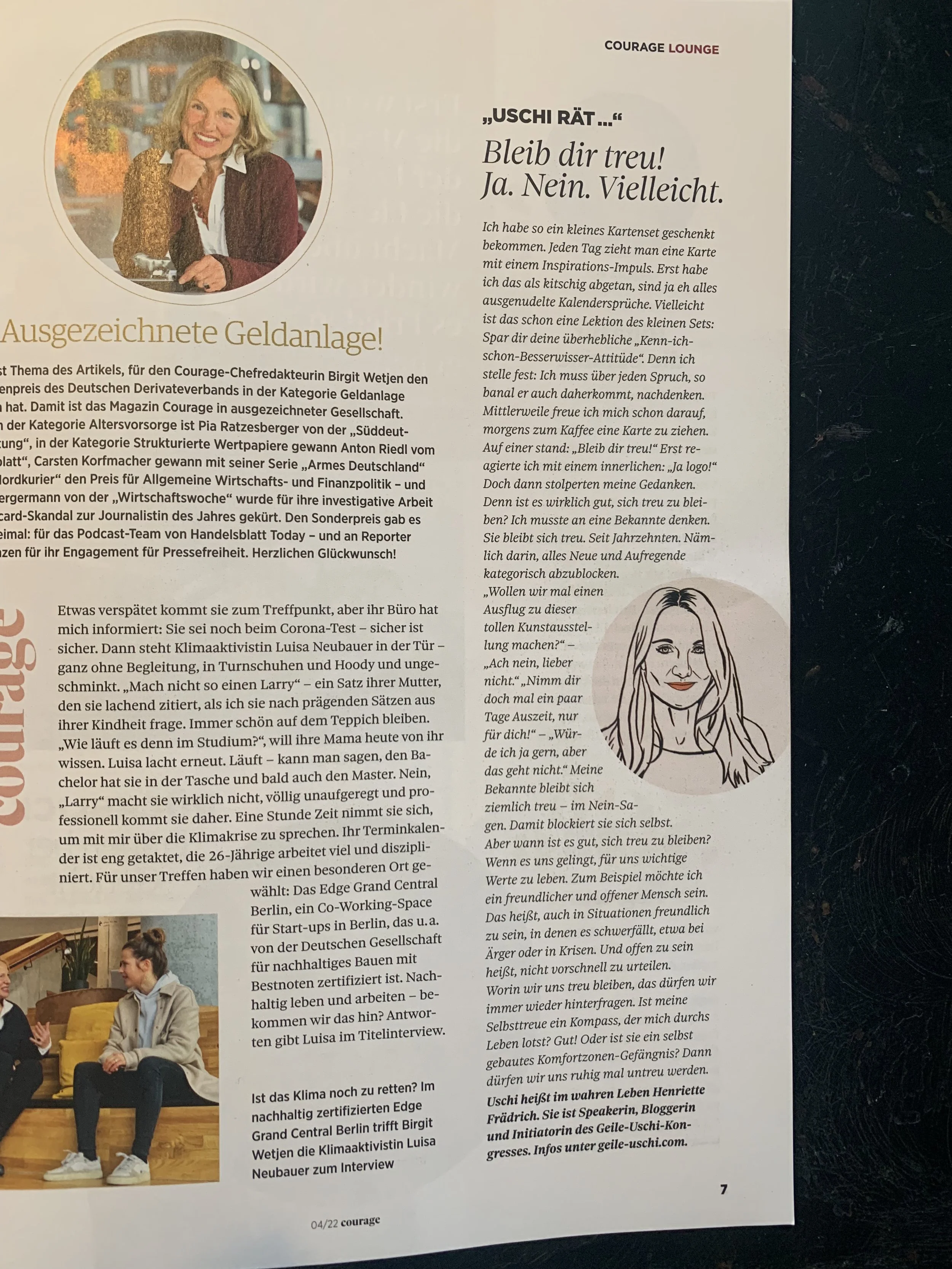 COURAGE-Magazin Juli/August 2022 · Kolumnen-Detail · Impression 03