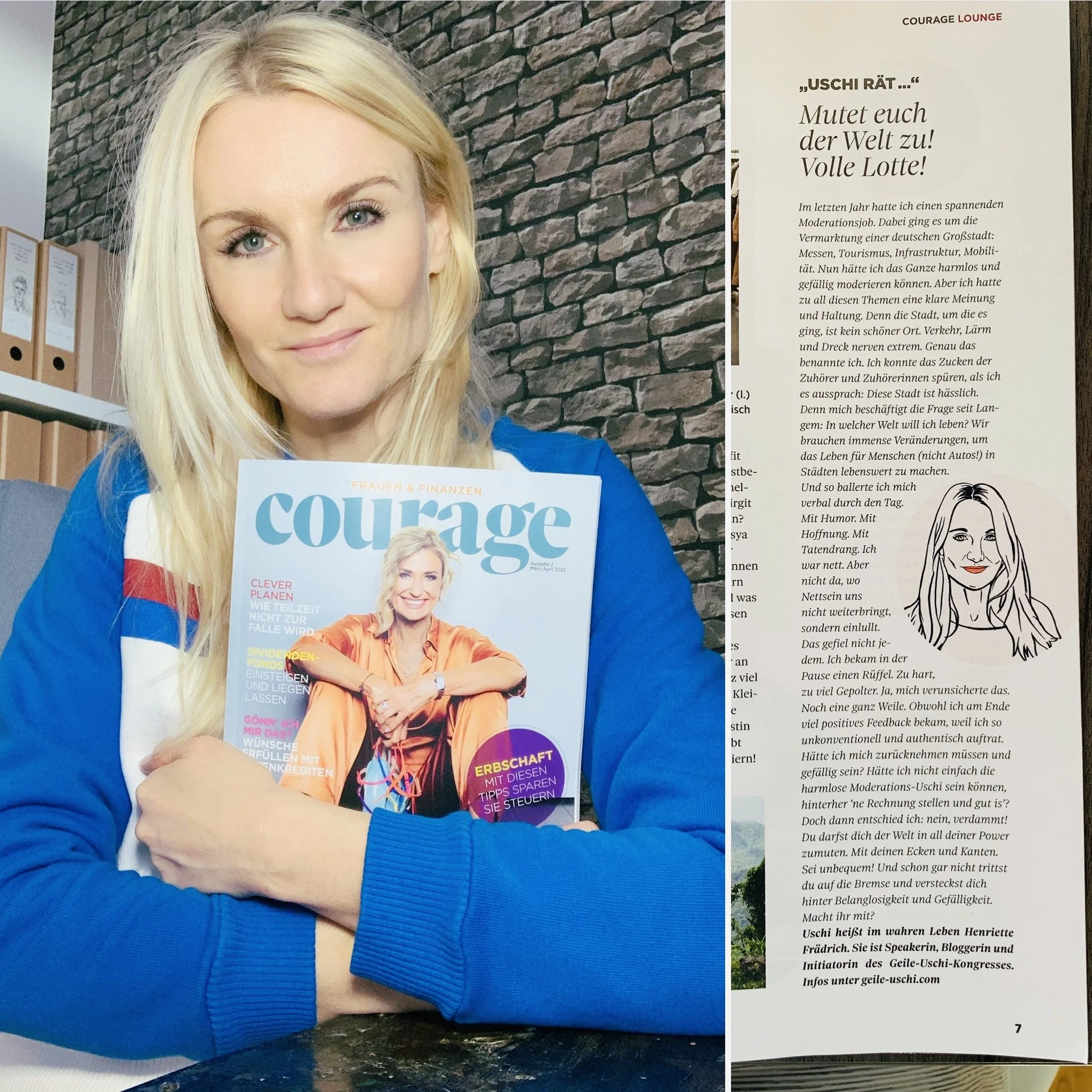 COURAGE-Magazin · Uschi-Kolumne N°4 „Mutet euch der Welt zu! Volle Lotte!“ · Impression 02